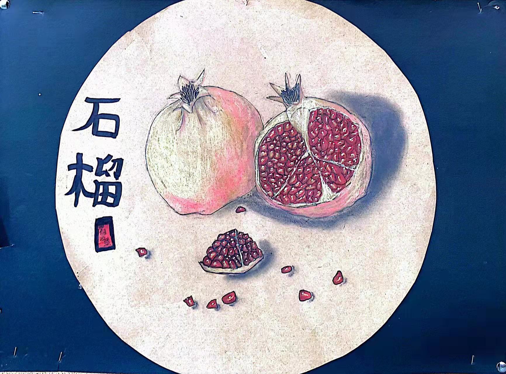 【素描画】石榴_学生作品_北外附属新华外国语学校